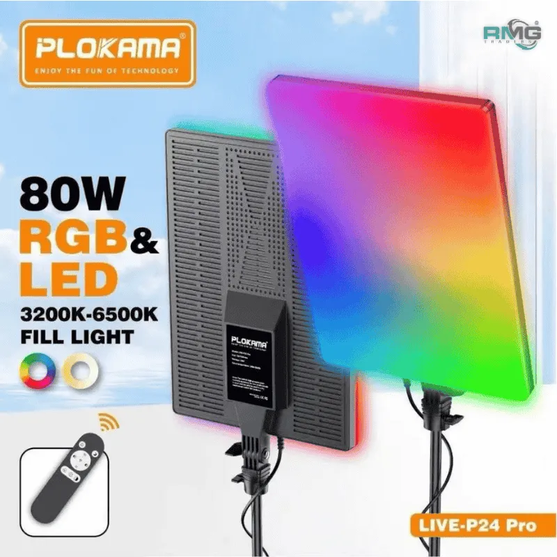 PLOKAMA LIVE-P19 Pro RGB Panel Light 24 Inch