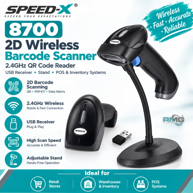 SpeedX 8700 2D Wireless Barcode Scanner