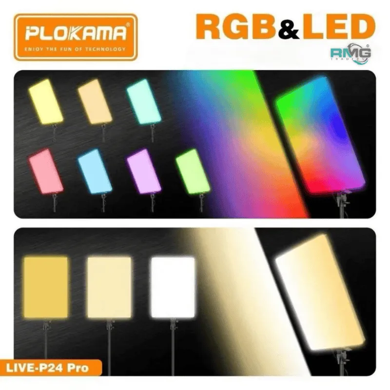 PLOKAMA LED Panel with 360 White + 300 RGB Beads
