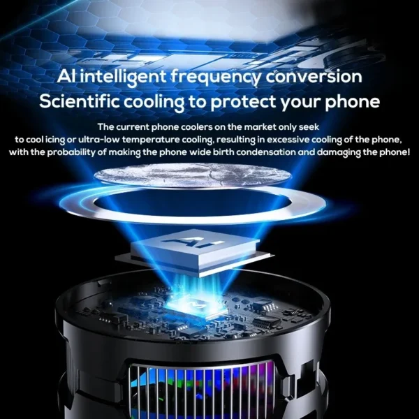 AI Temperature Control Cooling Fan for Phones