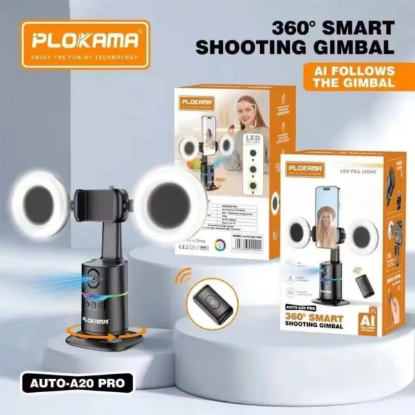 Plokama A20 Smart AI Gimbal with 360° Rotation