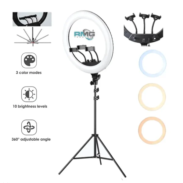 45CM LED Ring Light with 3 Phone Holders
