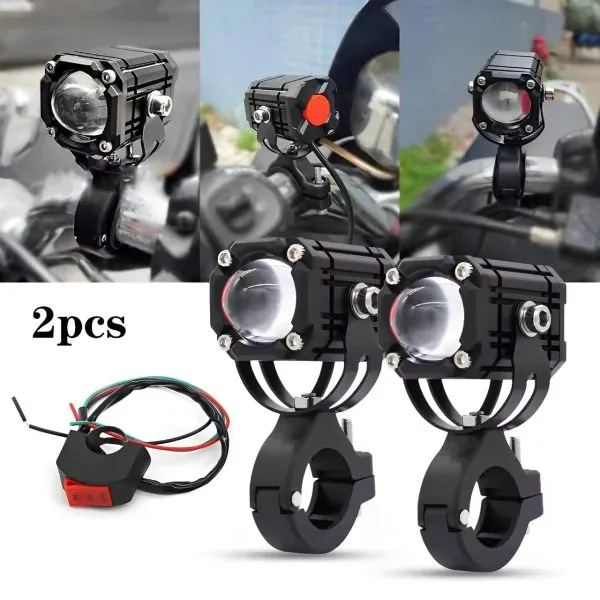 Universal Motorcycle LED Headlight Front View 