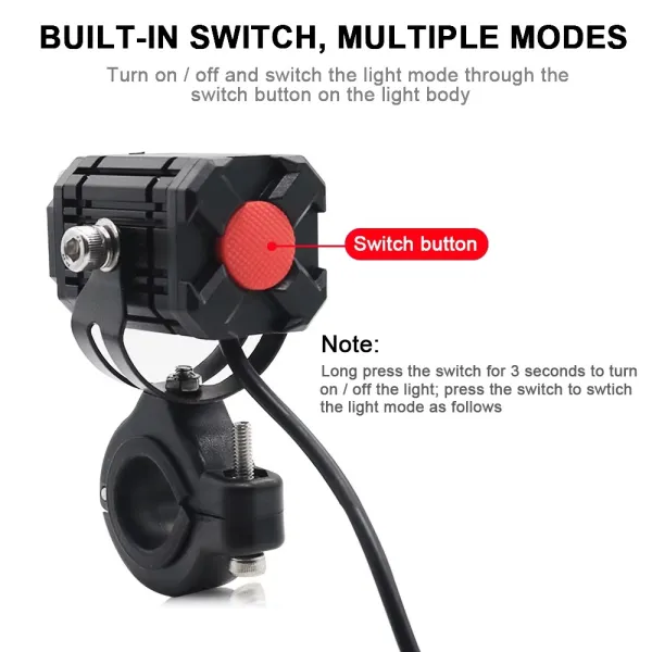 Auxiliary Headlamp for Bike with High and Low Beam 