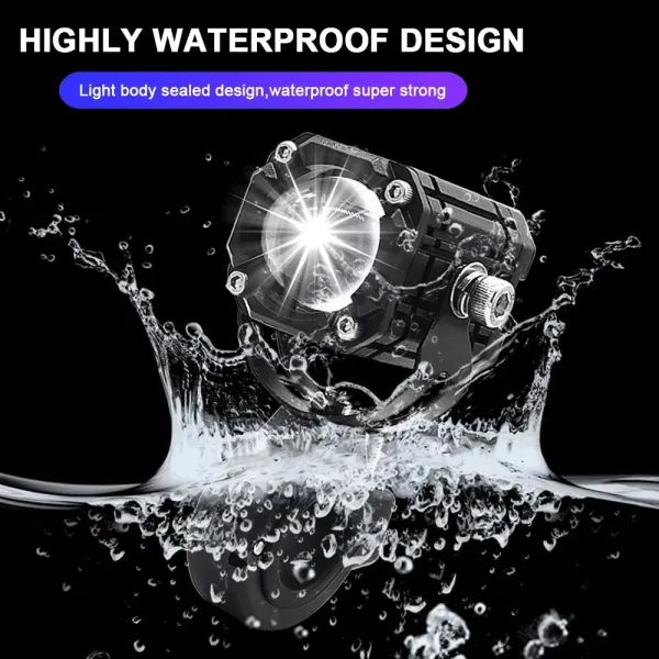 Compact Fog and Driving Light on Bike Fork 