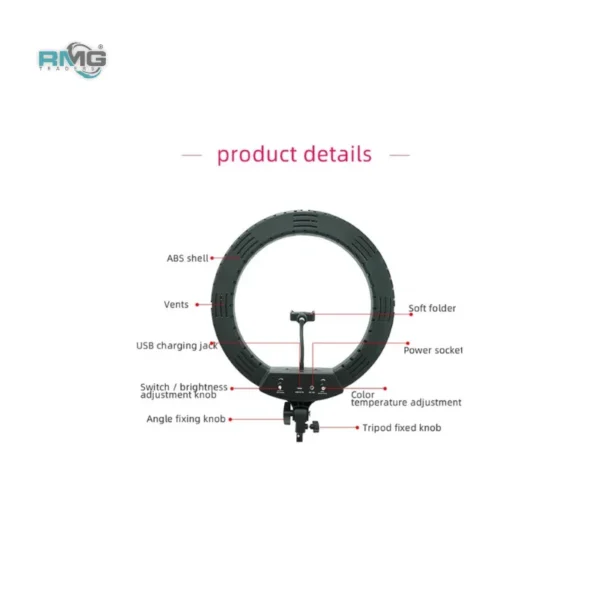 Adjustable Dimmable Ring Light with Tripod