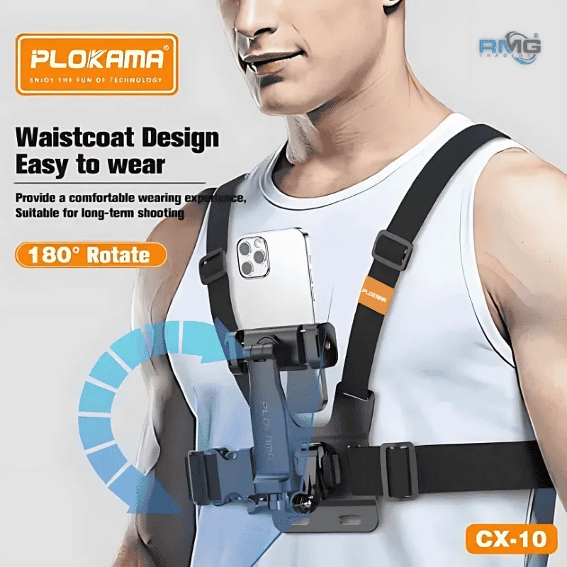 PLOKAMA CX10 Outdoor Chest Strap Phone Mount Handsfree