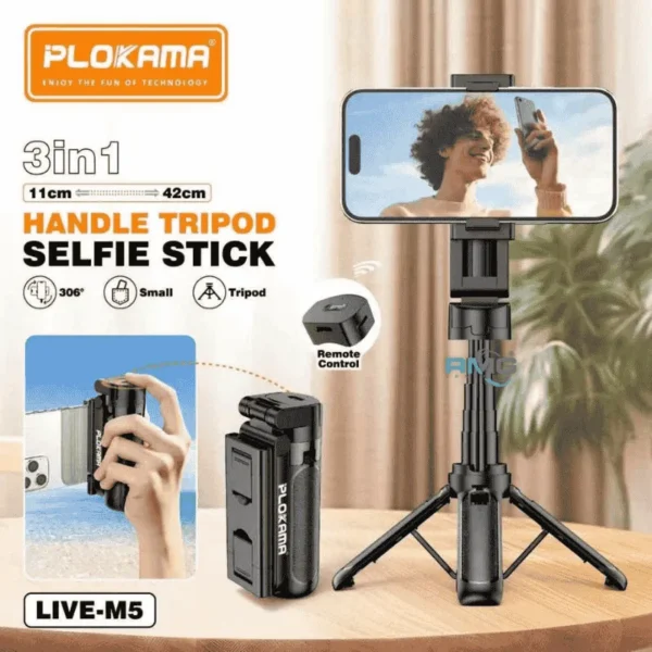 PLOKAMA M5 Portable Selfie Tripod for Live Streaming