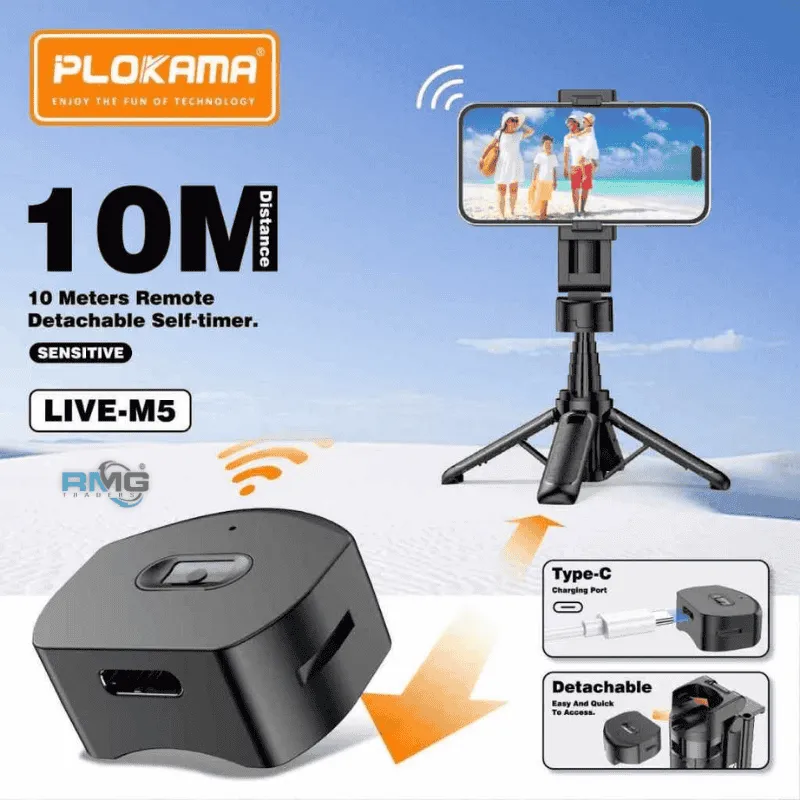 PLOKAMA Live M5 Bluetooth Selfie Stick and Tripod Stand