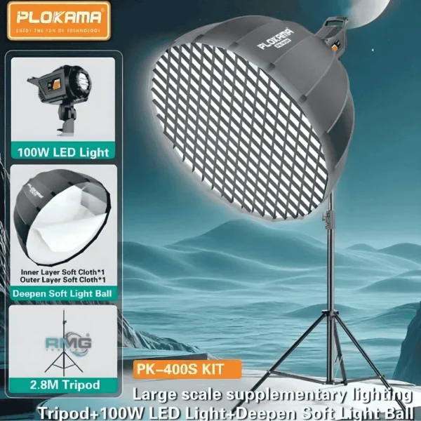 Plokama 400S LED Softbox Lighting Kit for Studio