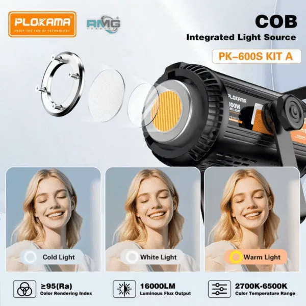 PLOKAMA 300W professional video light with tripod