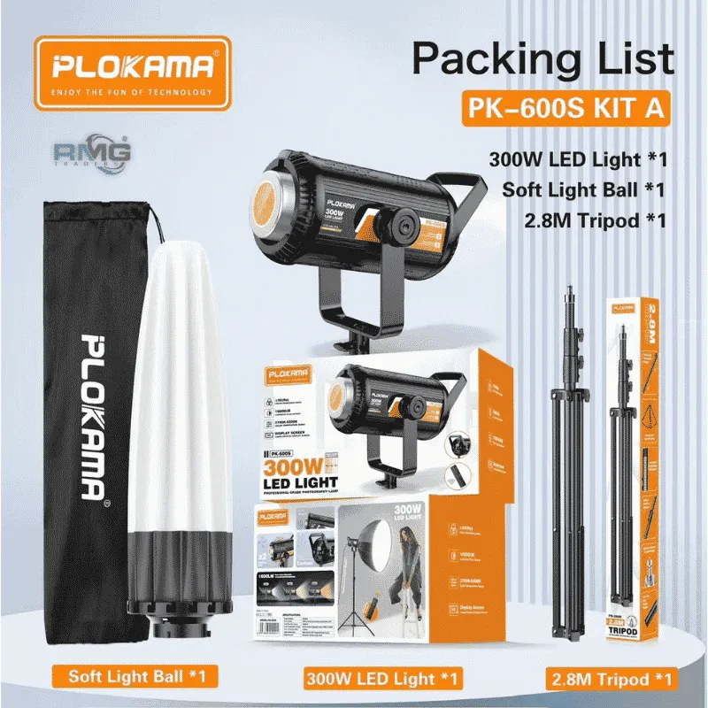 PK-600S professional studio lighting setup