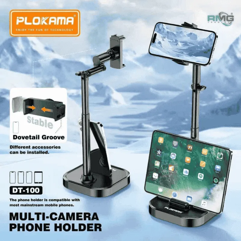 PLOKAMA DT100 durable metal desk stand for photography and video
