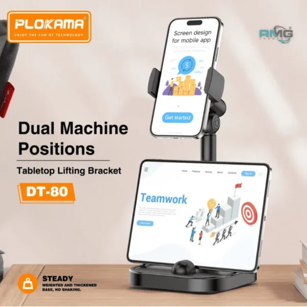 Desktop adjustable phone and tablet holder PLOKAMA DT series
