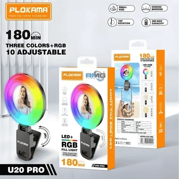 Plokama U20 Pro RGB Lighting for Content Creators