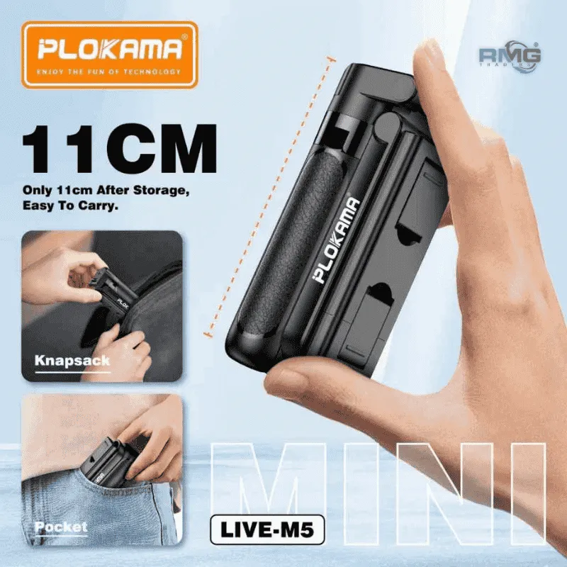 PLOKAMA M5 Mini Tripod 3 in 1 Tripod for Mobile Photography
