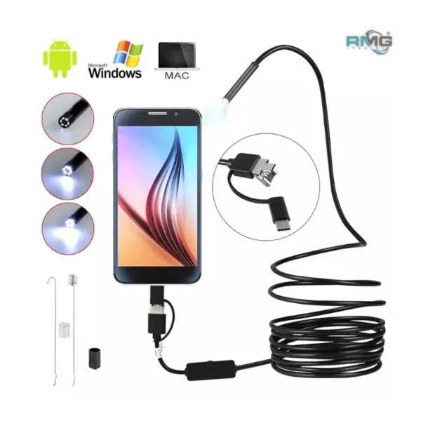 3-in-1 endoscope camera Type C Micro USB and USB