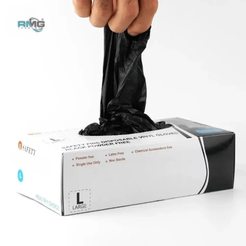 Black nitrile gloves for studio photography