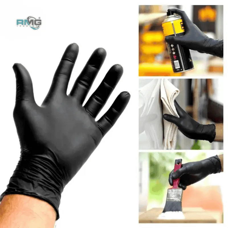 Powder-free black gloves for precise work photography