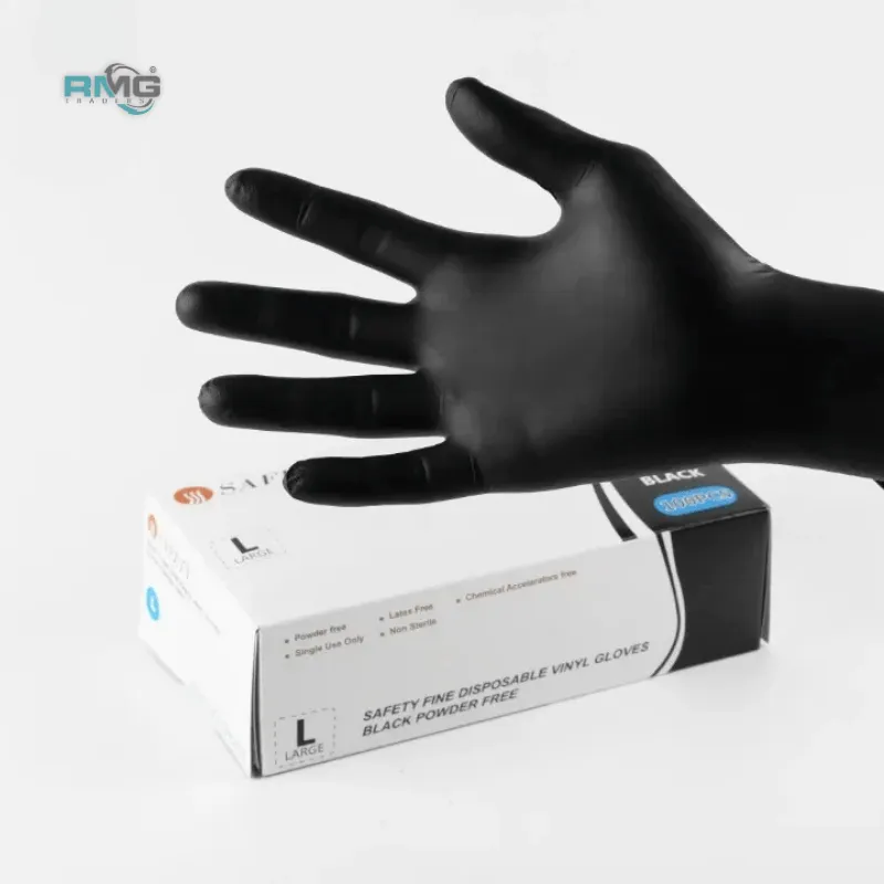 Powder-free disposable nitrile gloves for product handling