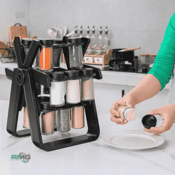 18-Jar Rotating Spice Rack Organizer