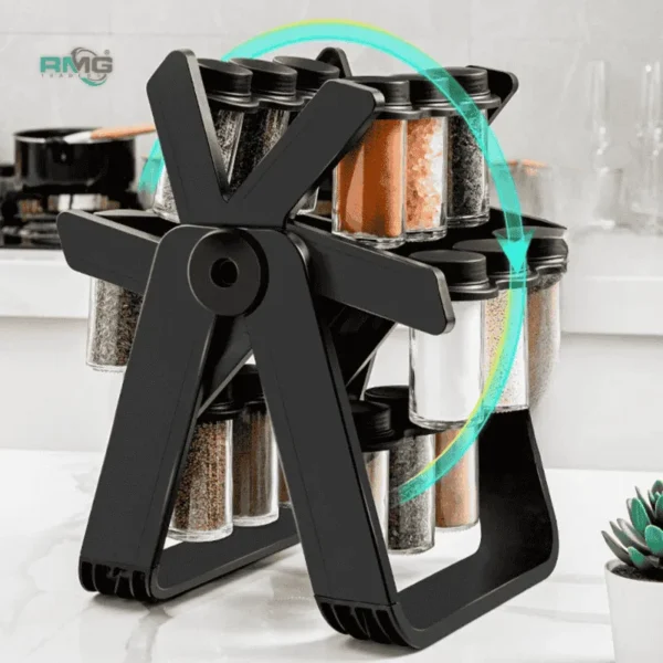 18-jar rotating spice rack organizer