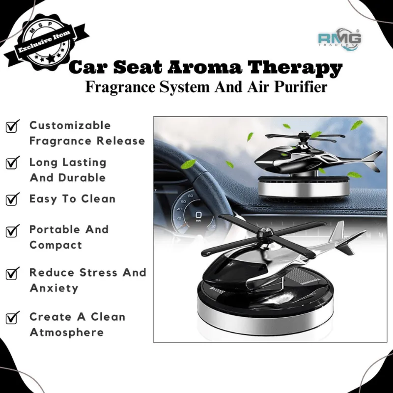 Helicopter car aroma diffuser with rotating propeller