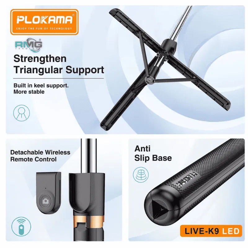 Selfie stick tripod for videos and reels