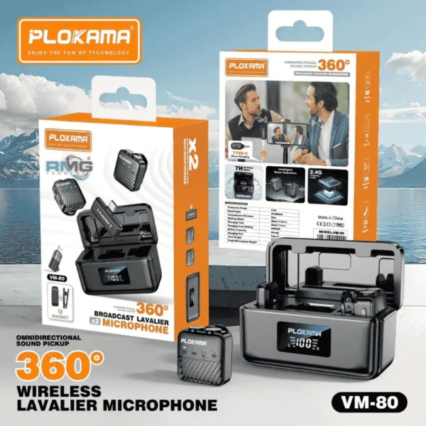 VM80 dual wireless lapel mic for smartphones