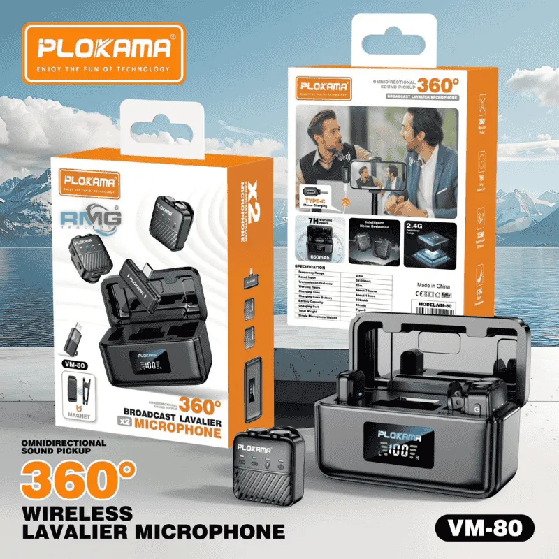 VM80 dual wireless lapel mic for smartphones