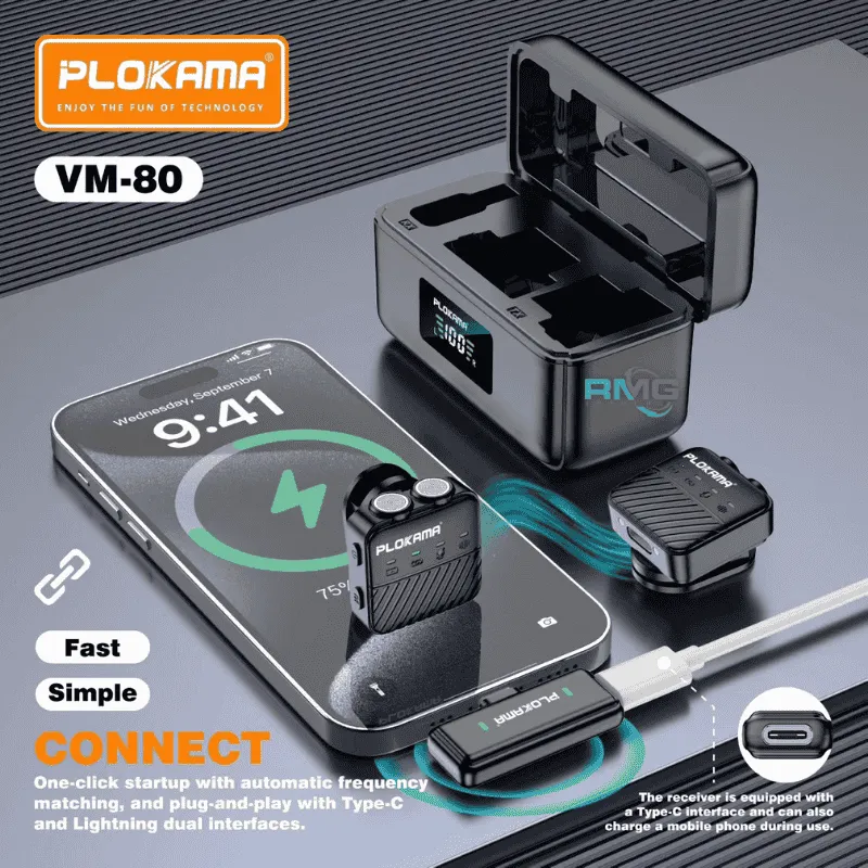 PLOKAMA VM80 noise reduction lavalier mic