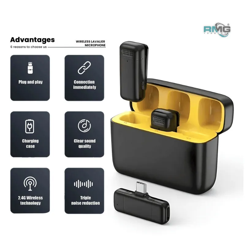 K13 Type-C dual wireless Lavalier microphone with ANC