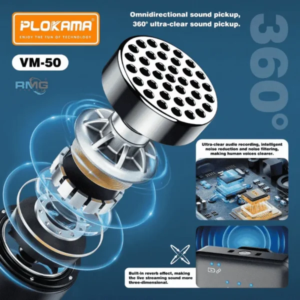 VM50 compact lavalier mic with noise reduction