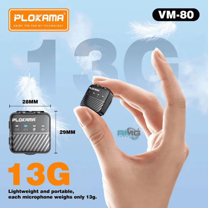 VM80 wireless mic for interviews and vlogging