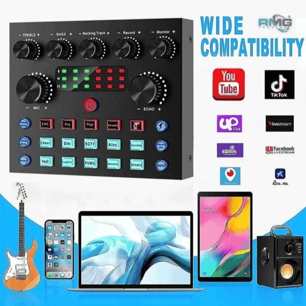 V8s studio recording mixer device
