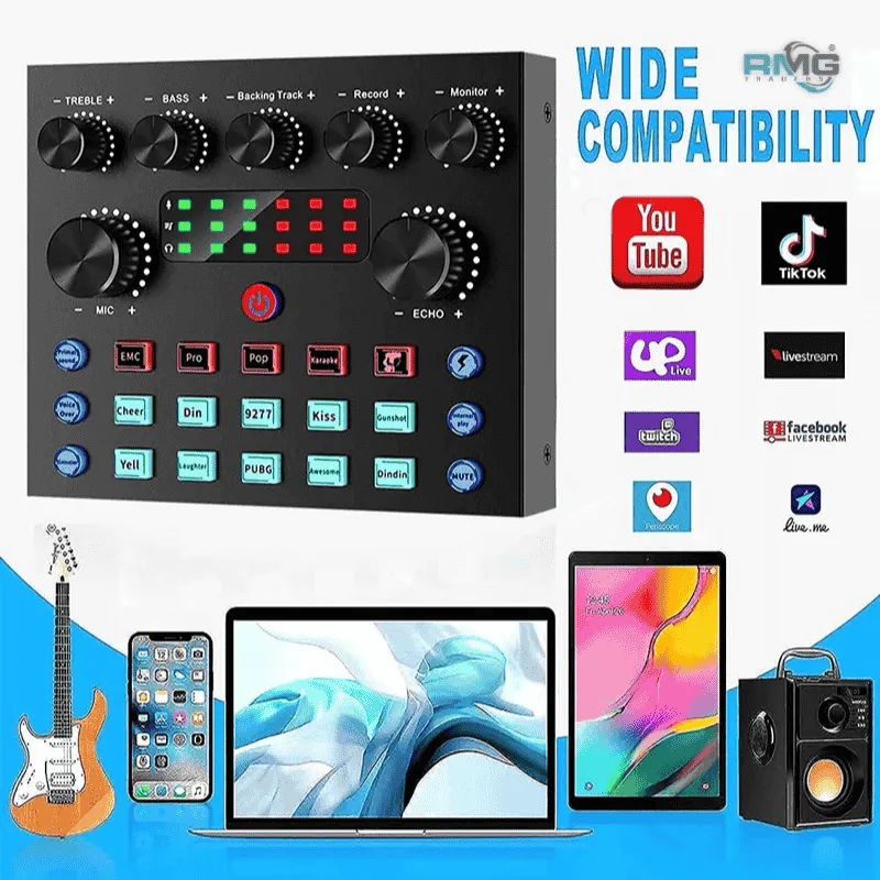 V8s studio recording mixer device