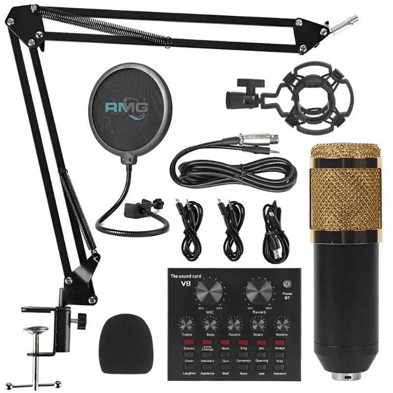 V8 BM-800 podcast condenser microphone set