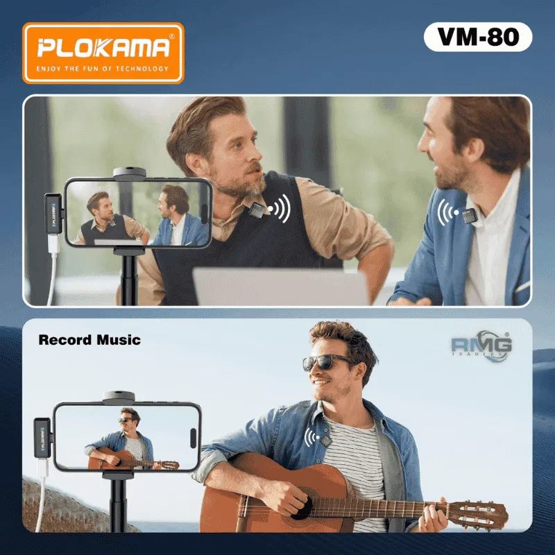 PLOKAMA VM80 wireless lavalier microphone set