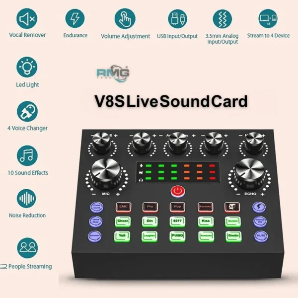 V8s mixer for mobile and PC recording