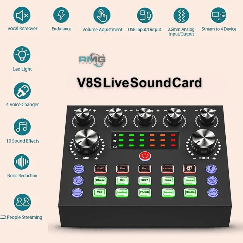 V8s mixer for mobile and PC recording