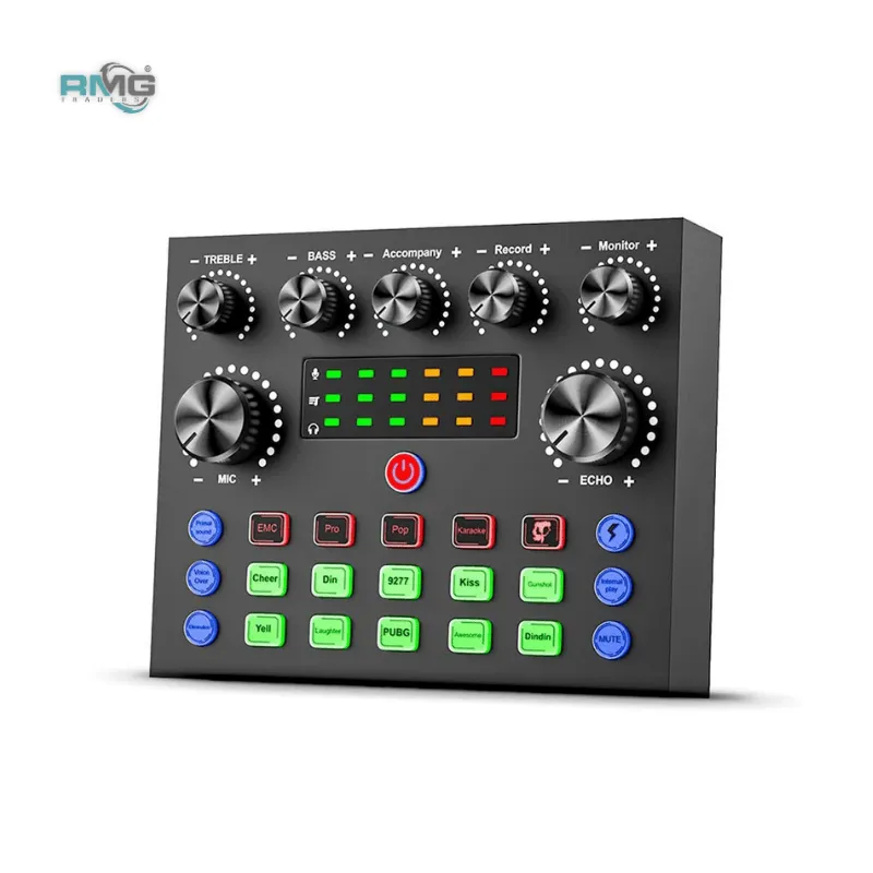 V8s audio mixer live streaming sound card