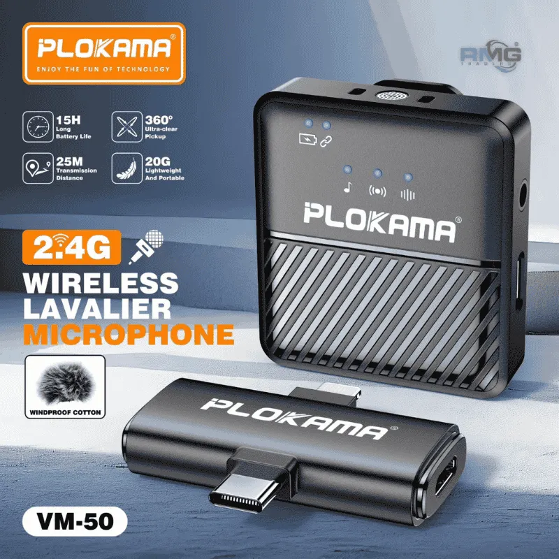 PLOKAMA VM50 wireless lavalier microphone