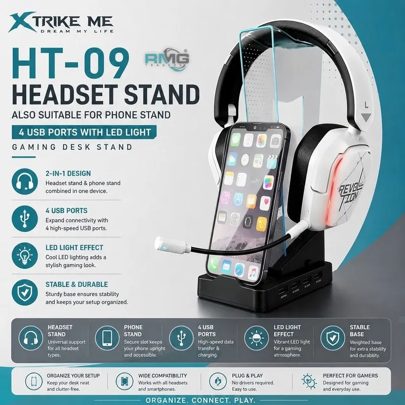 New XTRIKE ME HT-09 headset and phone stand