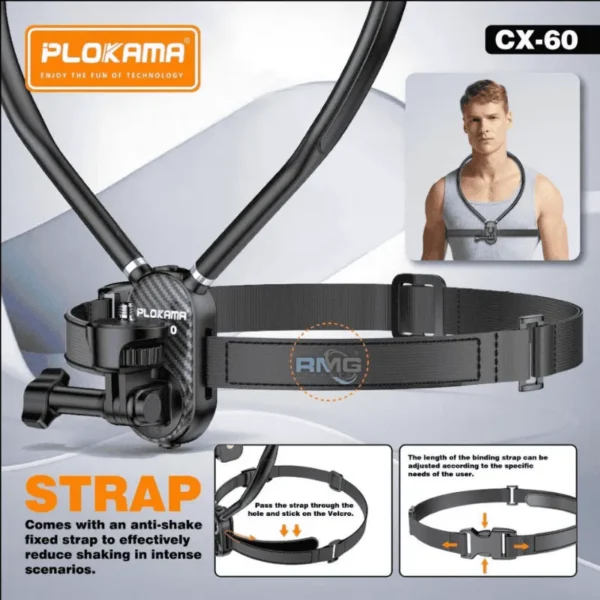 Phone camera neck holder rotary interface