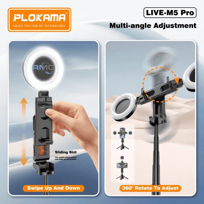 Live M5 Pro tripod selfie stick with lights