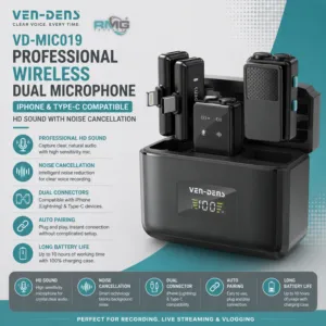 New VEN-DENS VD-MIC019 Professional Wireless Dual Microphone