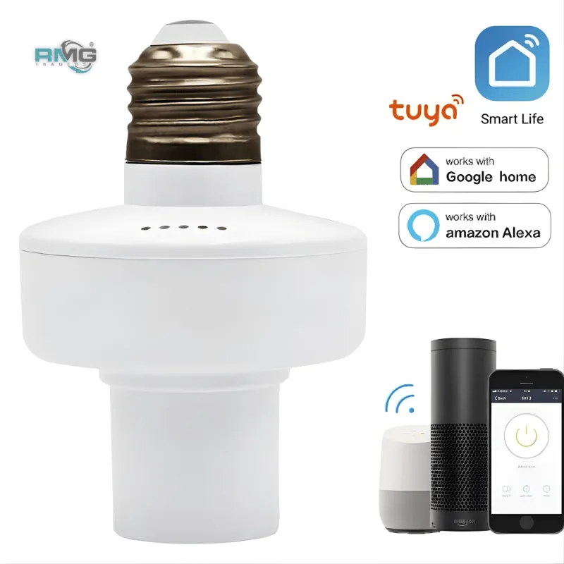 Tuya Smart Life Wifi Smart Light Bulb Socket Adapter E27 Switch Lamp Base Holder