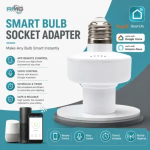 Tuya Smart Life Wifi Smart Light Bulb Socket Adapter E27 Switch Lamp Base Holder