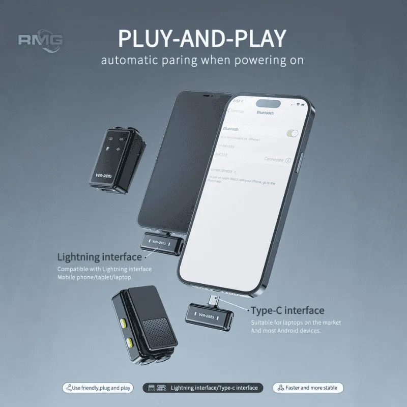 VD-MIC019 dual microphone for iPhone and Type C