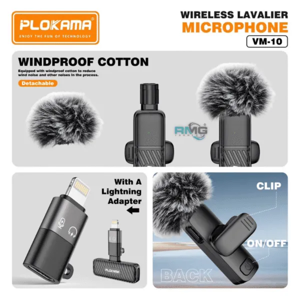 VM10 clip-on microphone for video
